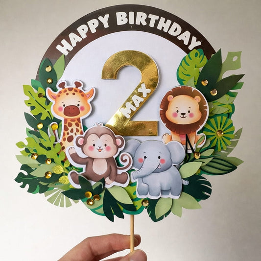 Personalized Cake Topper | Custom Name & Age Cake Topper | Craftingifts