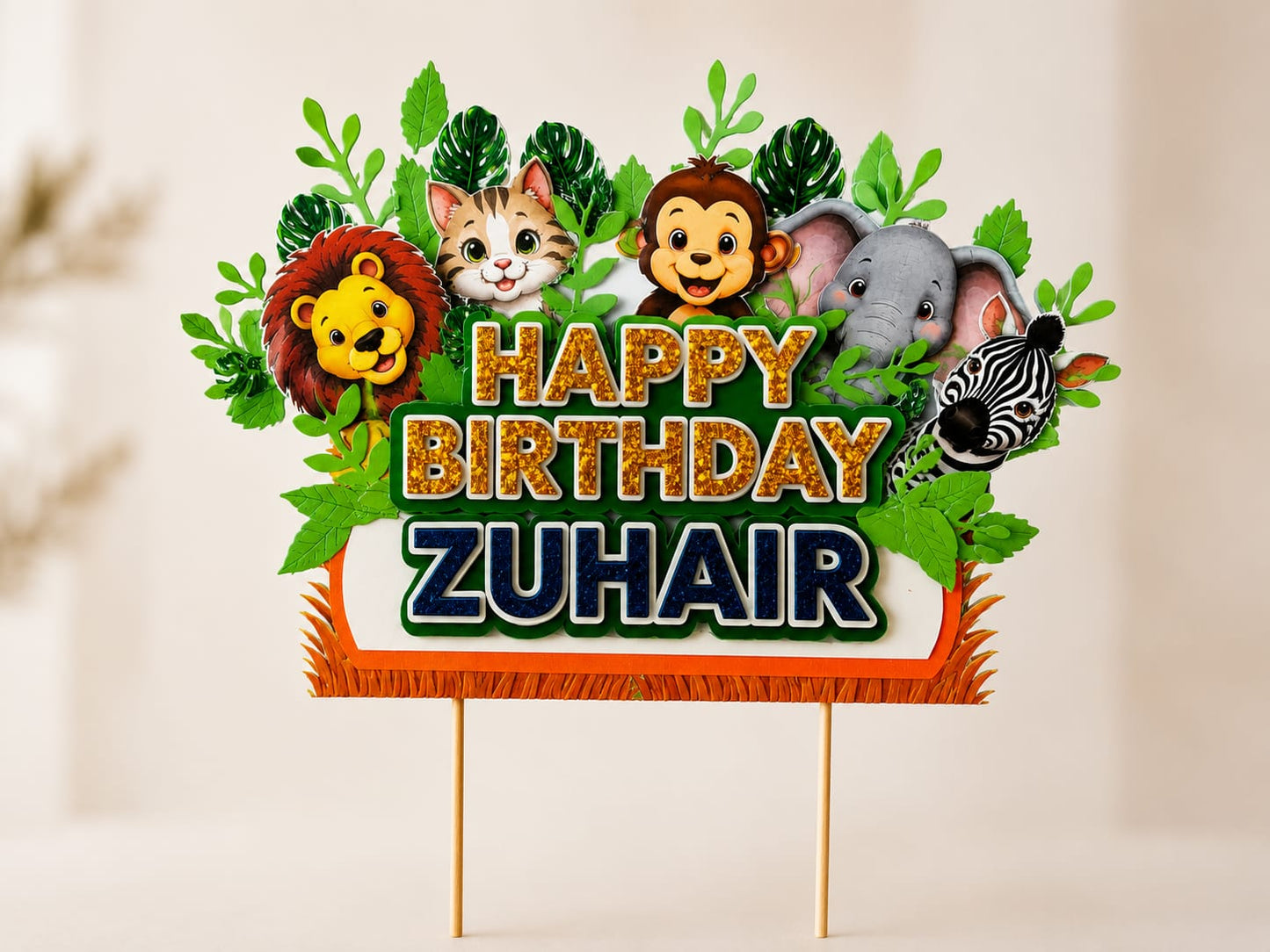 Personalized Cake Topper | Custom Name & Age Cake Topper | Craftingifts